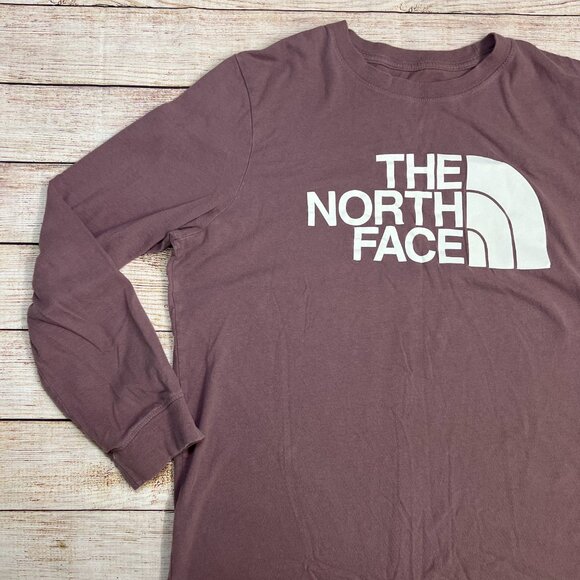 The North Face Women's Long Sleeve Logo Tee Size L Mauve Pink Purple Outdoor - Picture 7 of 8
